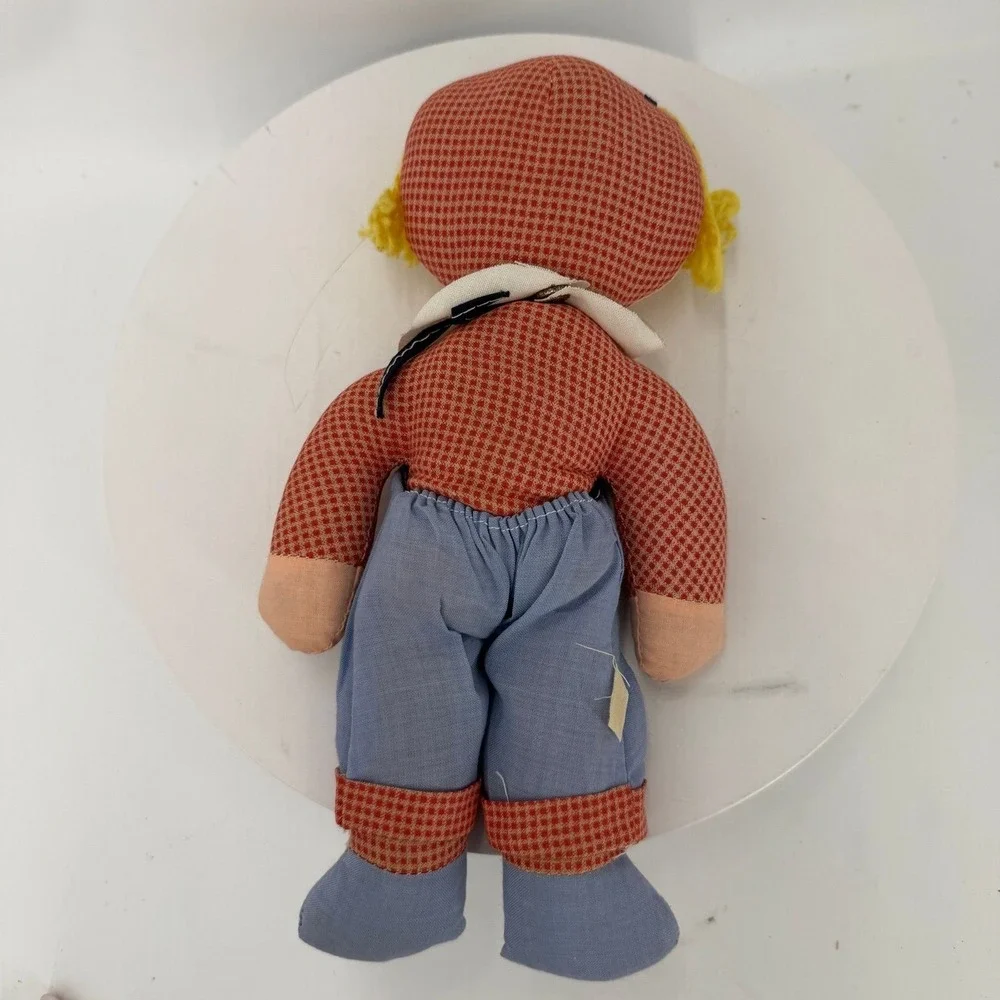 Vtg cloth rag doll googly-eyes manufactured in Hong Kong 100% Cotton